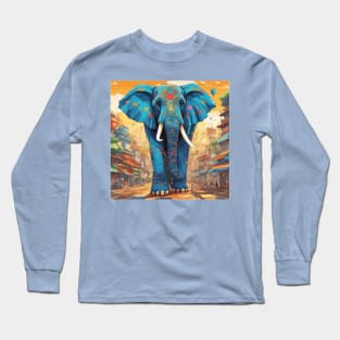 Blue Elephant Long Sleeve T-Shirt